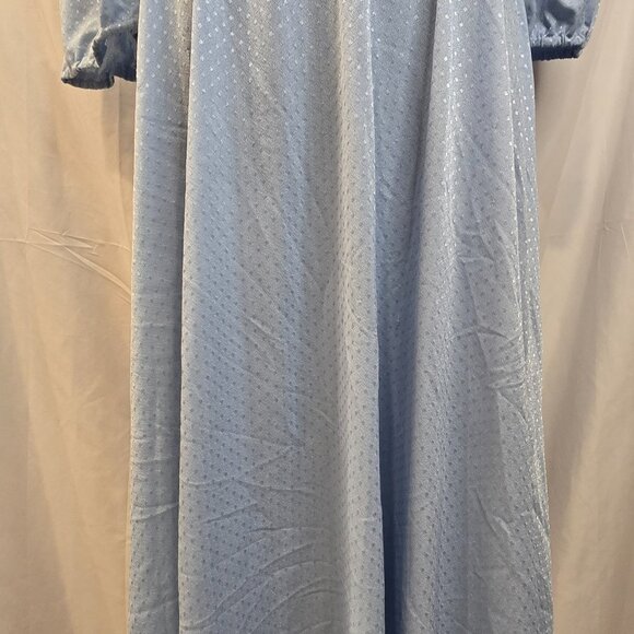Vintage Lady Carol Blue Dress Size 16 Polyester Dots - Picture 9 of 11